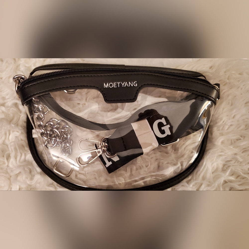 WOWMTN Clear Fanny Pack Black for Women, Crossbody Handbag Cute